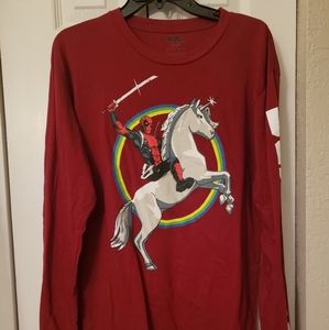 Red DEADPOOL Graphic Long Sleeve Tee